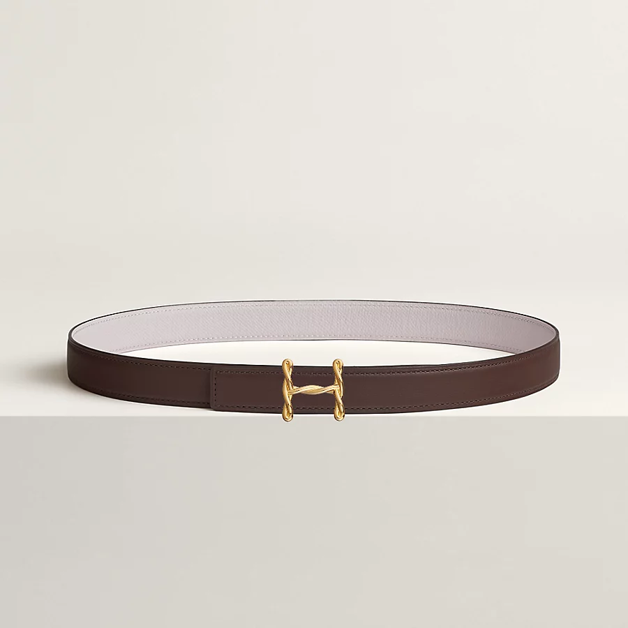 H Torsade belt buckle & Reversible leather strap 24 mm - Image 1